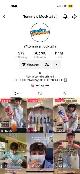 Tommys Mocktails page is constantly growing with followers and likes. In his pinned videos he has as many views as 16.2 million. He provides his followers with a lot of content so that they can create their own non-alcoholic drinks from home.